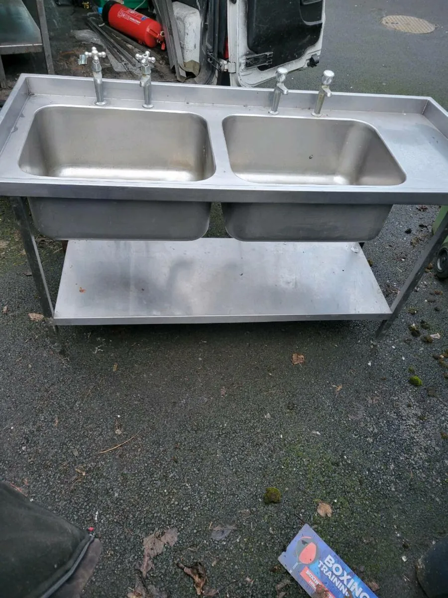 Sink Double Stainless Steel Commercial - Image 3