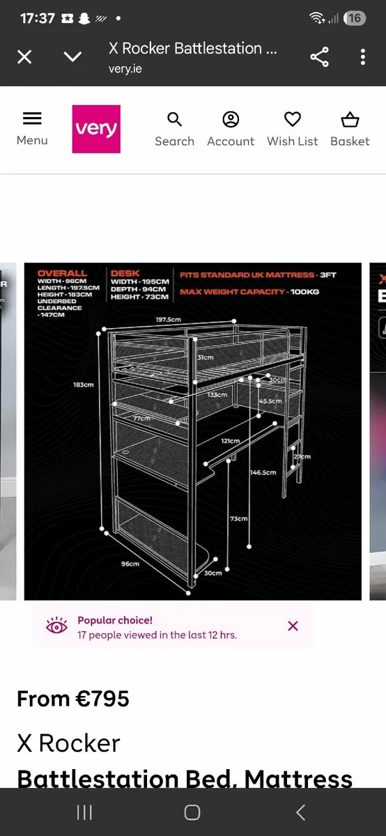 X rocker gaming bed - Image 2