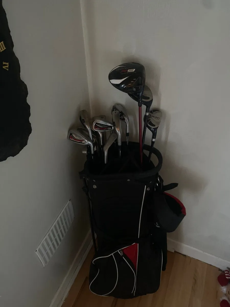 Golf clubs  bag  and trolley - Image 1