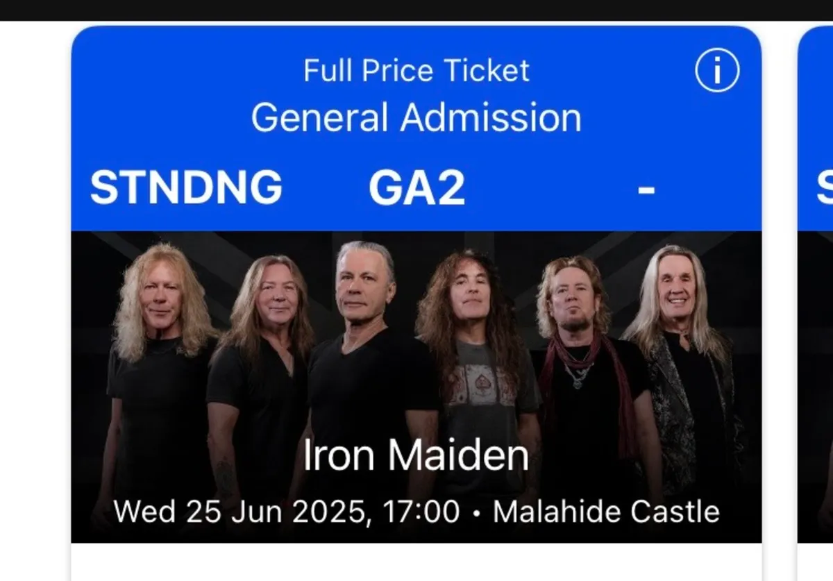 Iron maiden tickets X 2