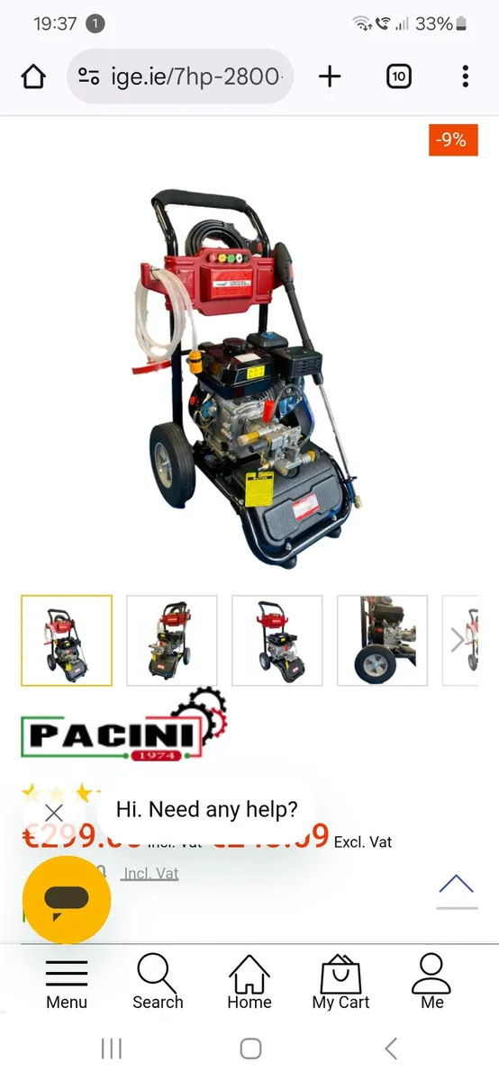 Pacini 7hp petrol washer - Image 3