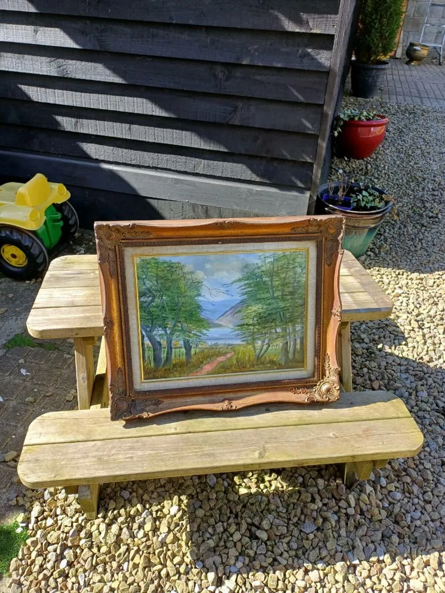 Vintage Oil on Canvas Painting - Image 4