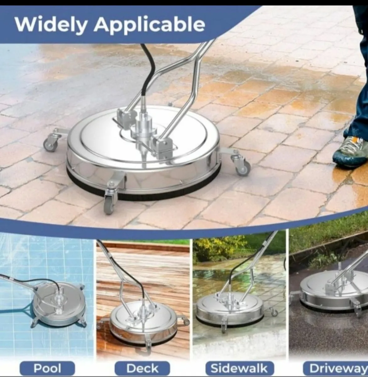 Patio surface ground cleaner 21" Stainless Steel - Image 1