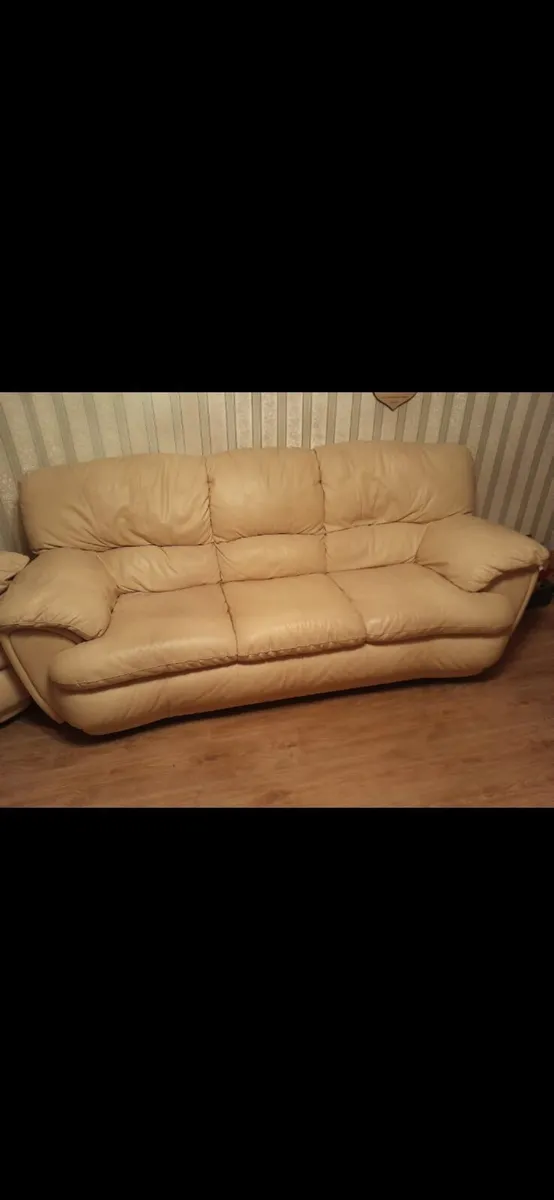 Leather couch and 2 armchairs