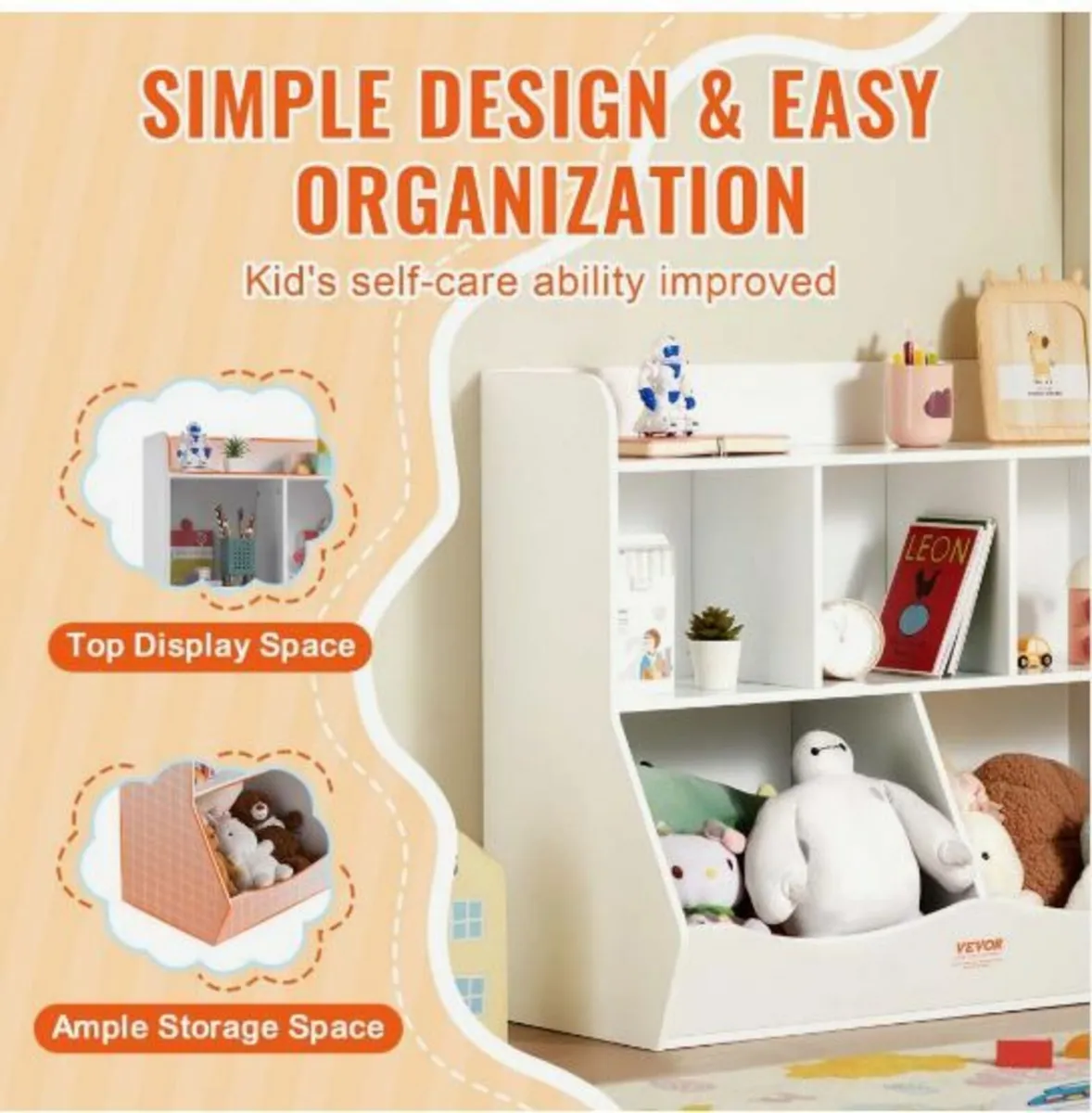 Wood Kid Storage Cubby, Toy Storage - Image 4