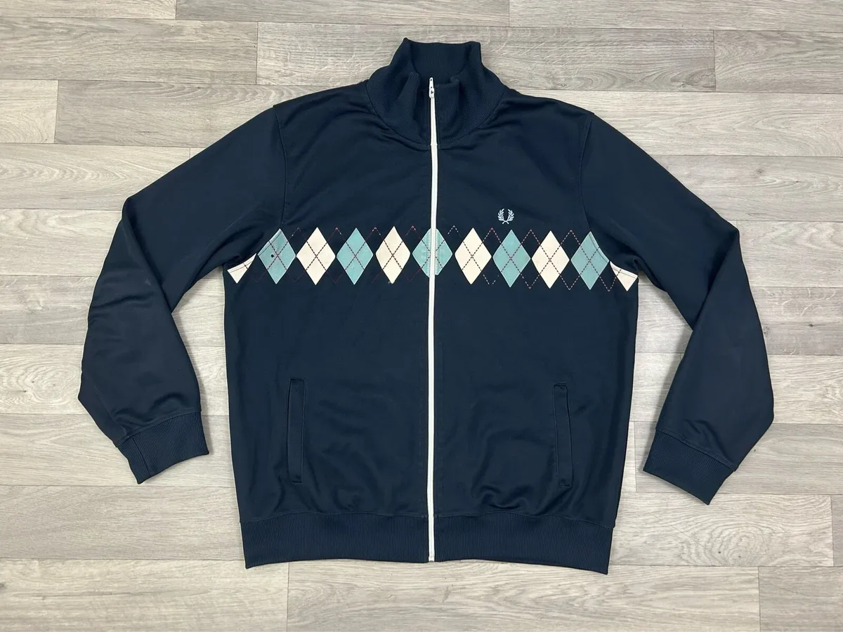 Vintage Fred Perry Argyle Track Tennis Jacket - Image 1