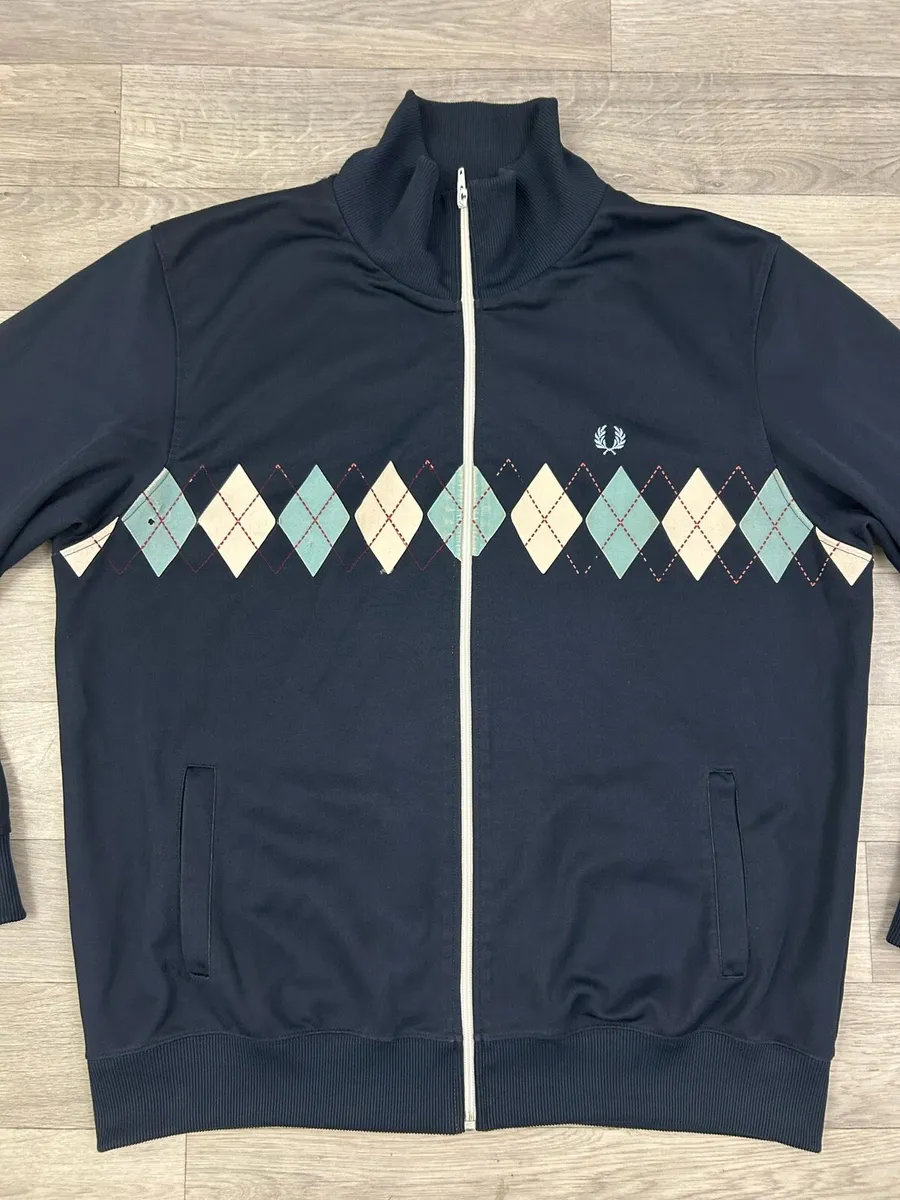 Vintage Fred Perry Argyle Track Tennis Jacket - Image 2