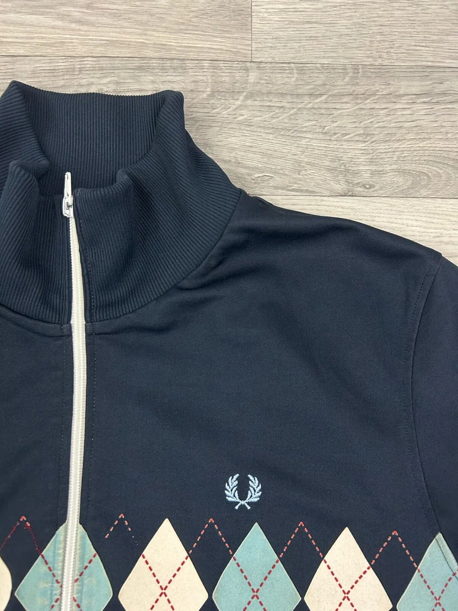 Vintage Fred Perry Argyle Track Tennis Jacket - Image 3