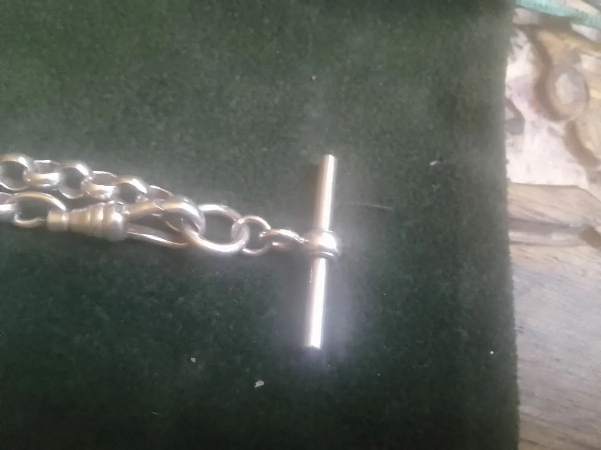 ANTIQUE VICTORIAN STERLING SILVER BRACELET 7.5" - Image 3