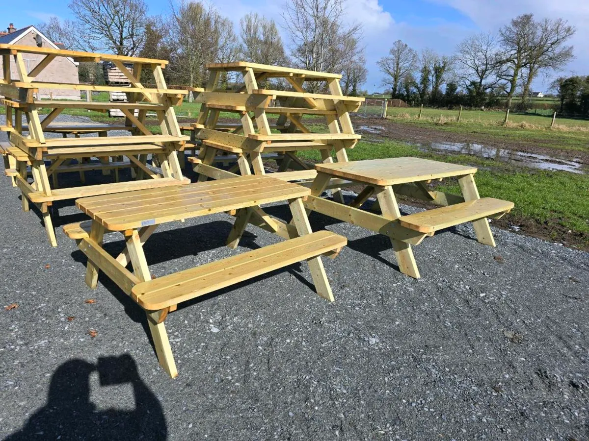 Wooden garden patio picnic table - Image 1