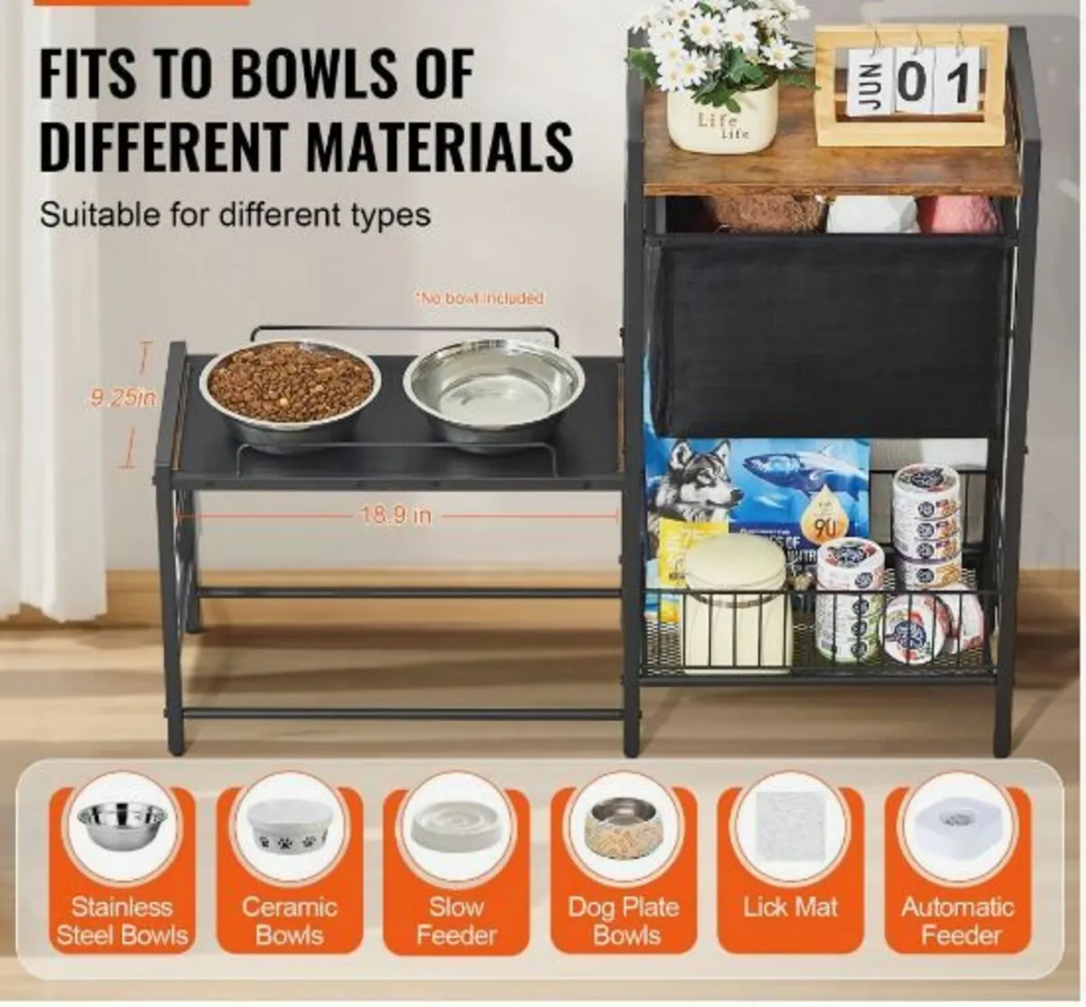 Pet Feeding Station with Storage - Image 3