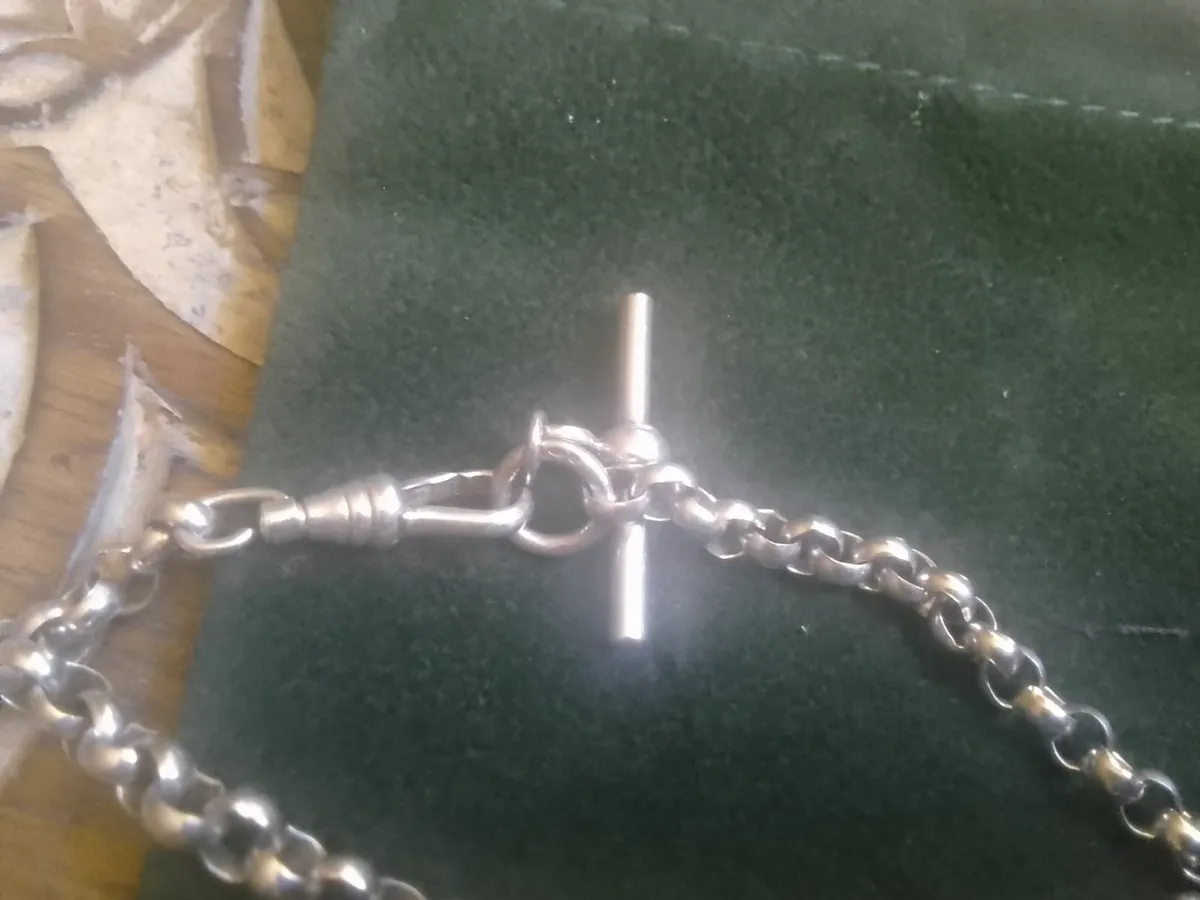 ANTIQUE VICTORIAN STERLING SILVER BRACELET 7.5" - Image 4