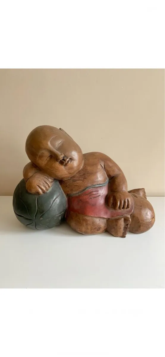 Large Hand Carved Buddha - Image 1