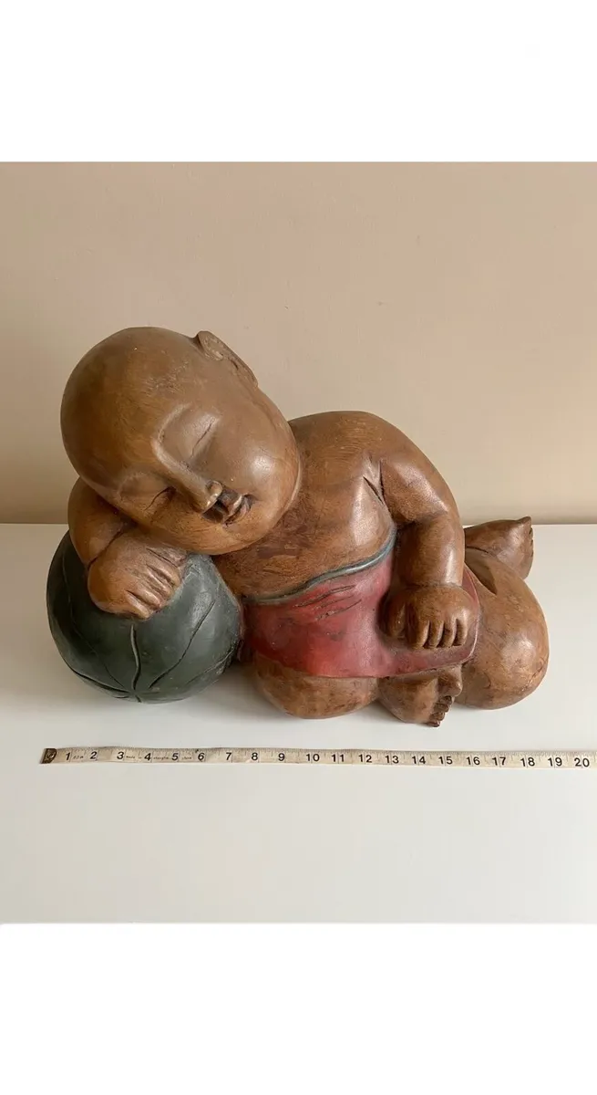 Large Hand Carved Buddha - Image 2