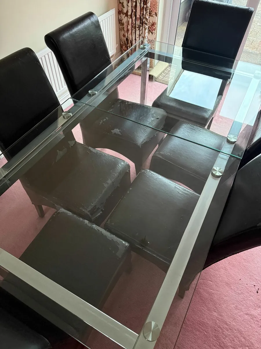 Glass Dining Table & Chairs - Image 1