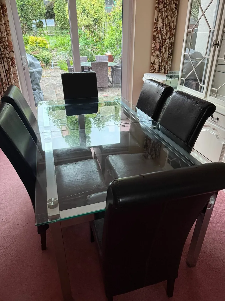 Glass Dining Table & Chairs - Image 2