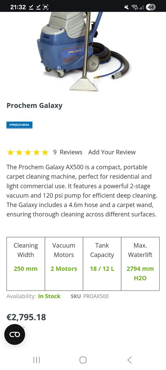 Carpet Cleaning Machine Prochem Galaxy - Image 2