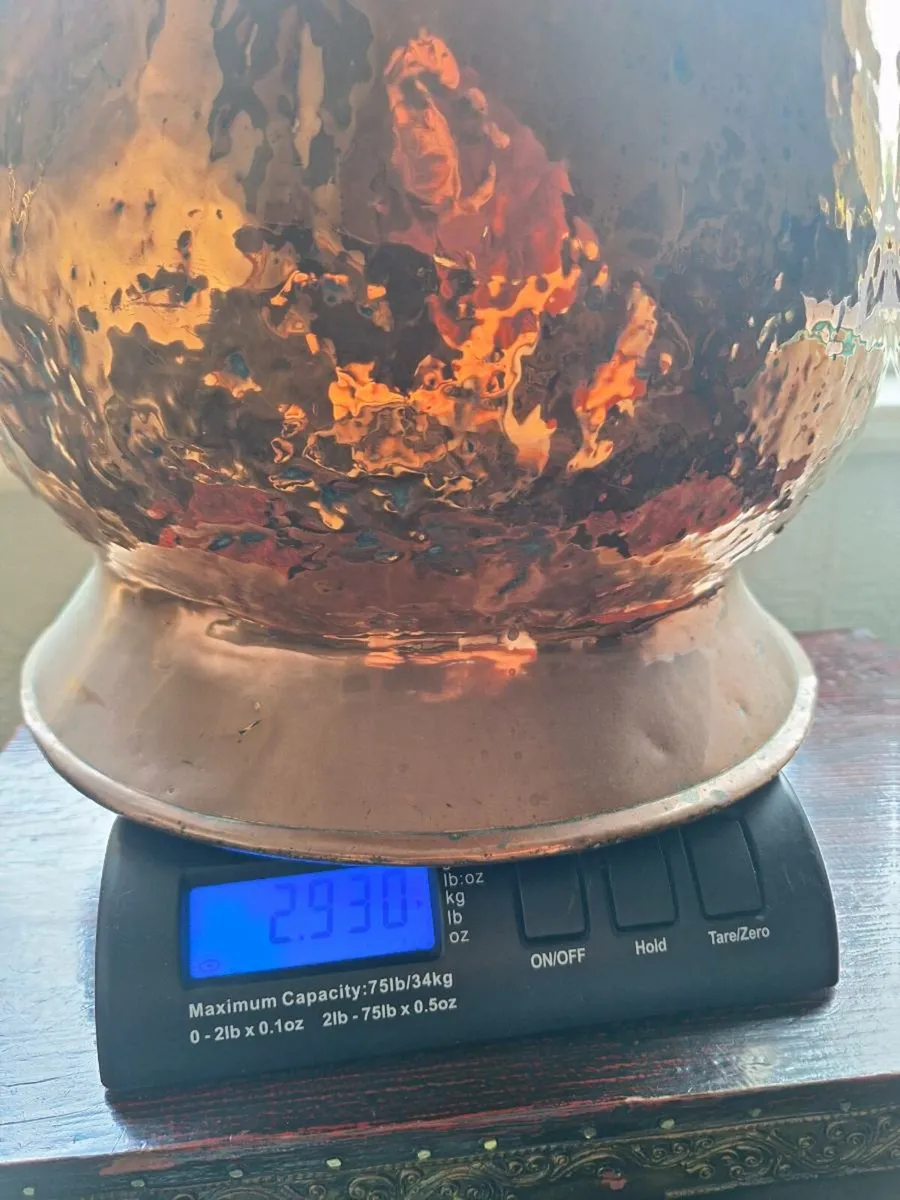 copper coal scuttle bucket with a solid handle - Image 2