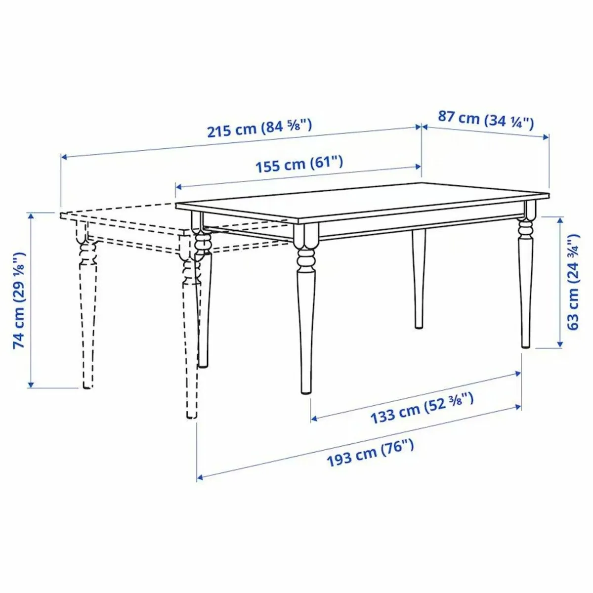 IKEA Extendable table, white, , brand new, - Image 4