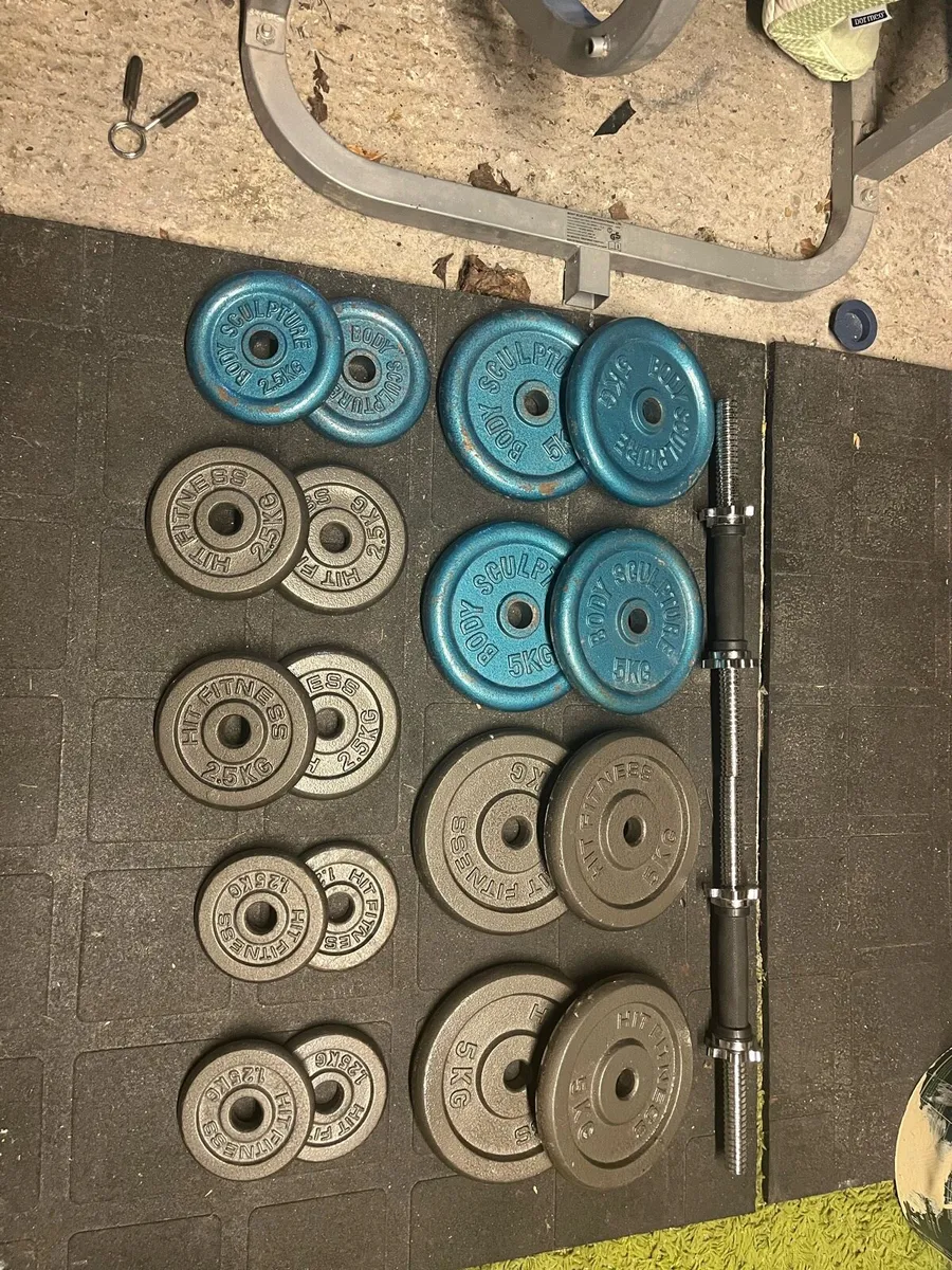 Adjustable dumbbells + weights - Image 1