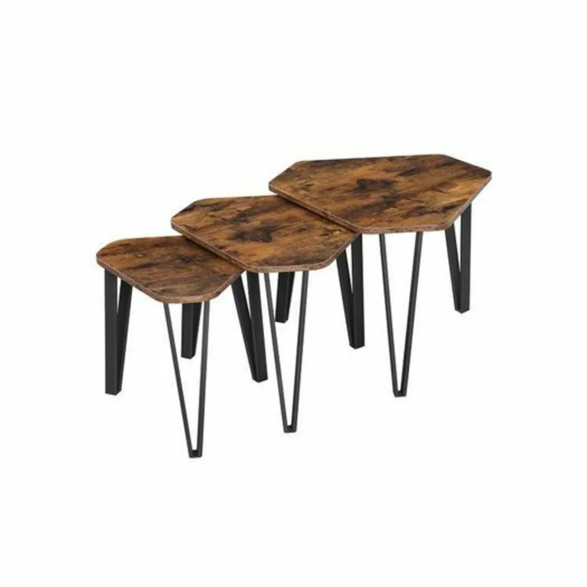 3 x side table  coffee tables vintage brown - Image 2