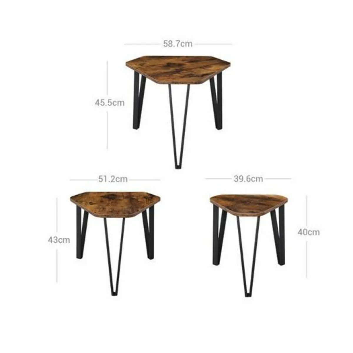3 x side table  coffee tables vintage brown - Image 4