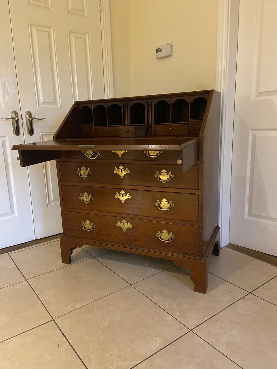 Georgian Irish slope front writing bureau - Image 3