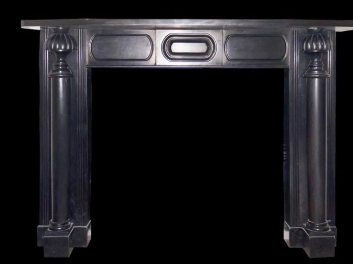 Antique Irish Kilkenny pillared fireplace - Image 1