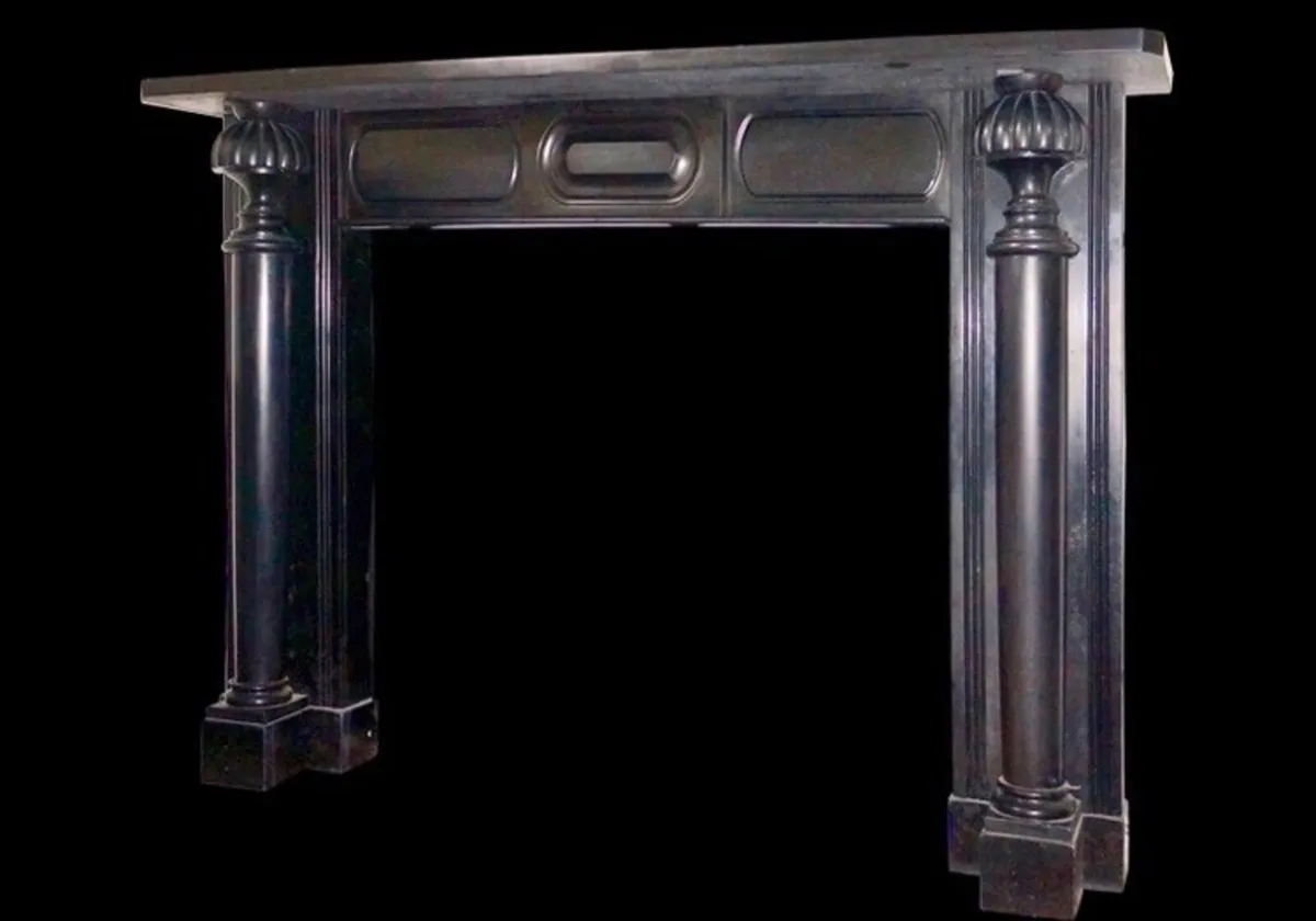 Antique Irish Kilkenny pillared fireplace - Image 3