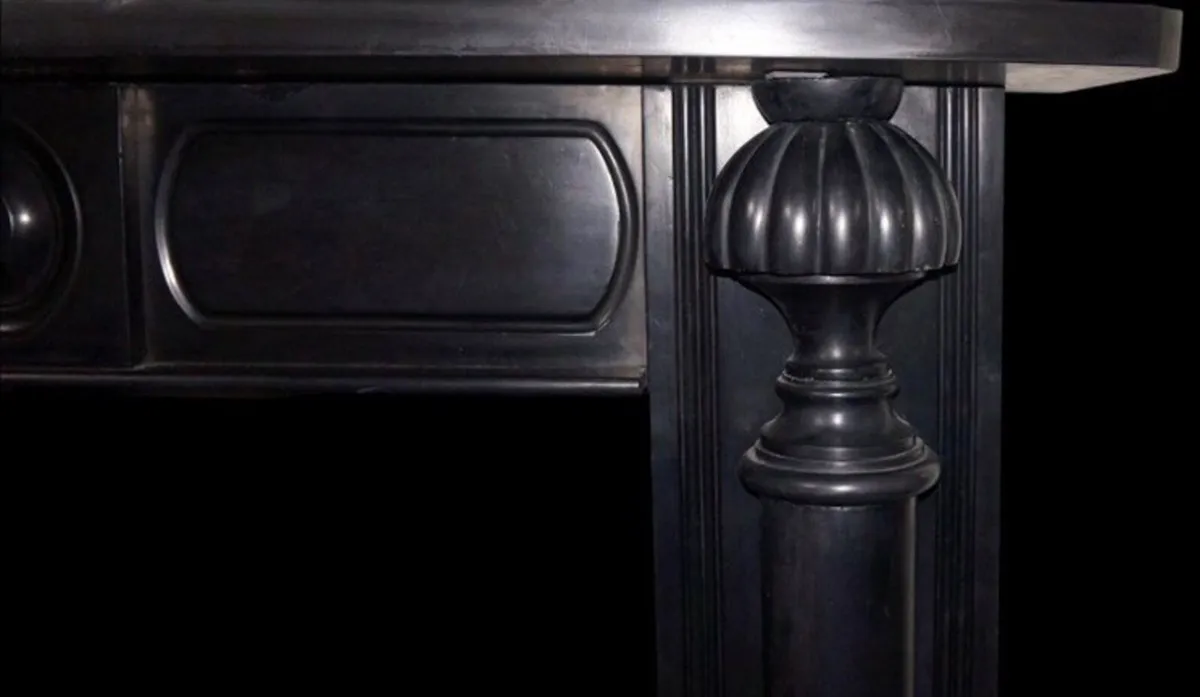 Antique Irish Kilkenny pillared fireplace - Image 4