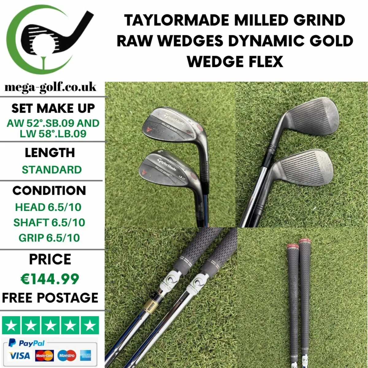 TAYLORMADE MILLED GRIND RAW WEDGES AW 52° & LW 58° - Image 1