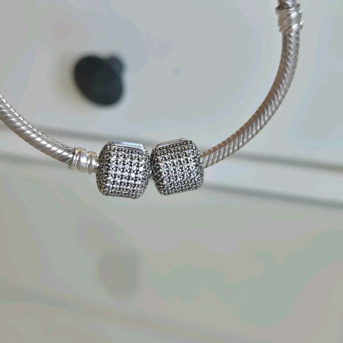 GENUINE PANDORA PAVE CHARM CLIPS - Image 1