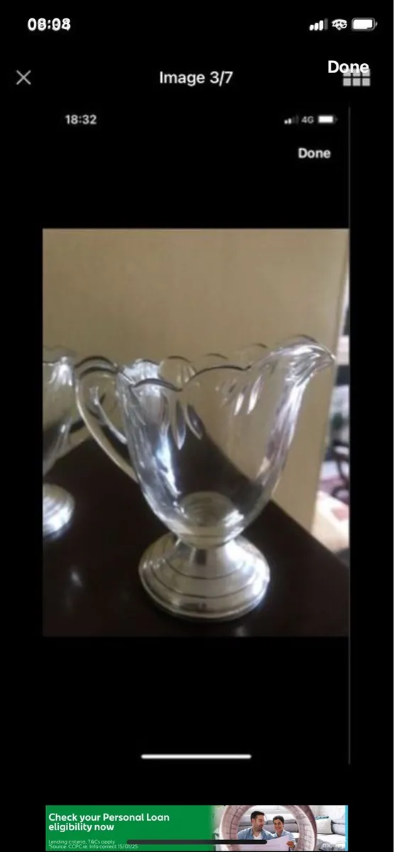 Antique Silver Footed Milk & Sugar Bowls - Image 3