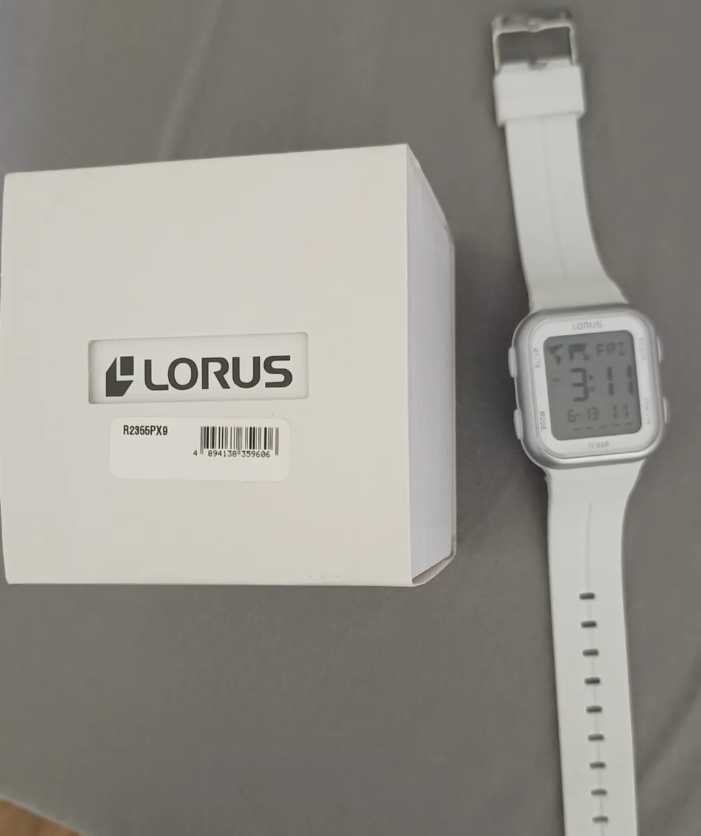 Lorus Men's White Digital Sports Watch - Image 1