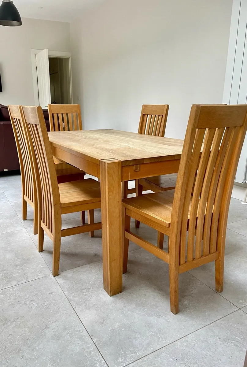 6 Seater Kitchen-Dining Table (solid oak) - Image 2