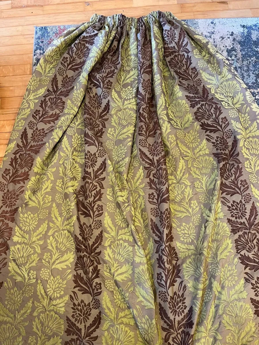 Green & brown heavy curtains - Image 1