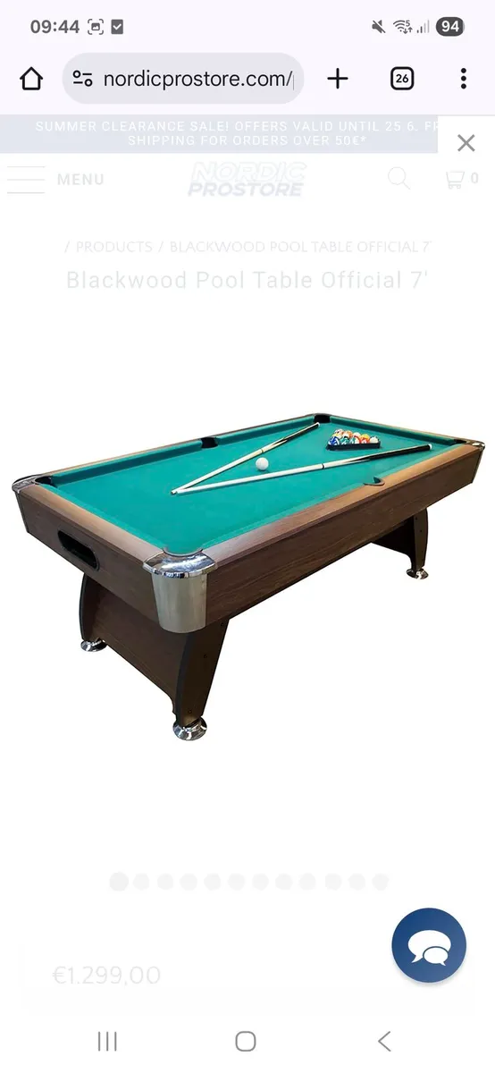 Pool Table 7ft Nordic Pro - Image 1