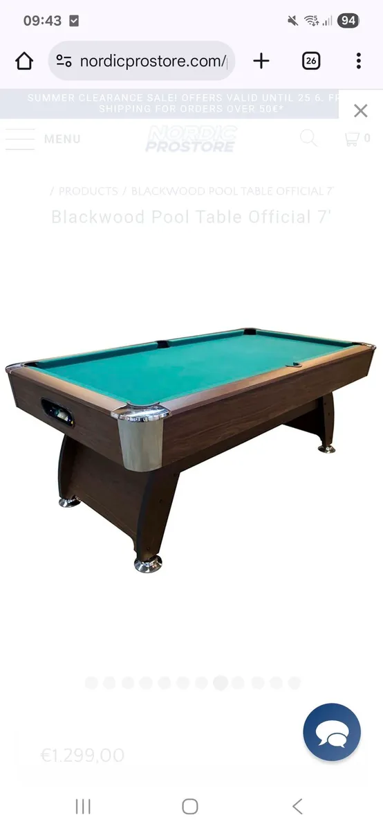 Pool Table 7ft Nordic Pro - Image 2
