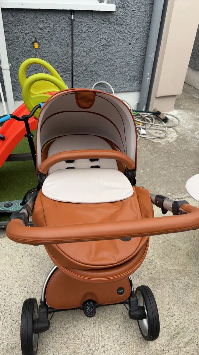 Tan leather mima pram/buggie - Image 1