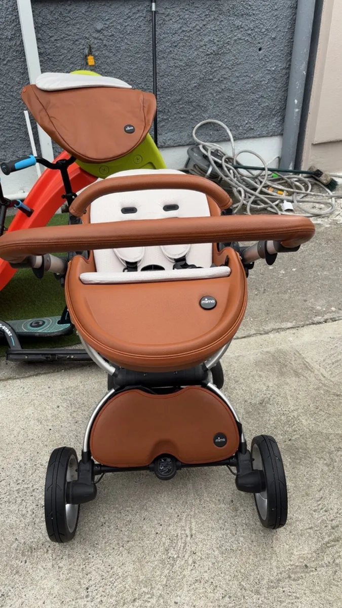 Tan leather mima pram/buggie - Image 3