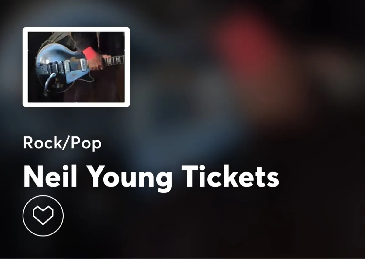 2 tickets to Neil Young in Malahide Castle