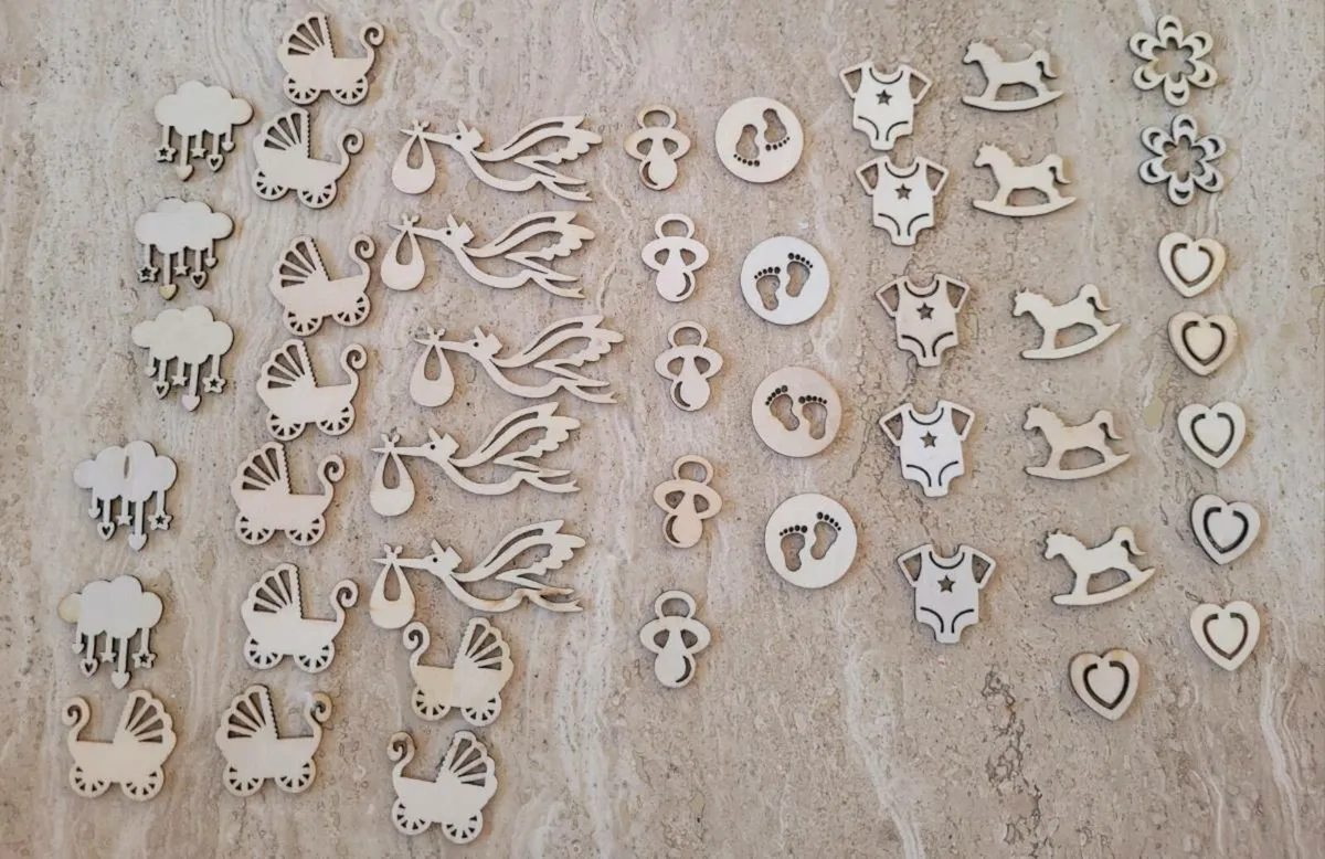 Baby wooden pieces new