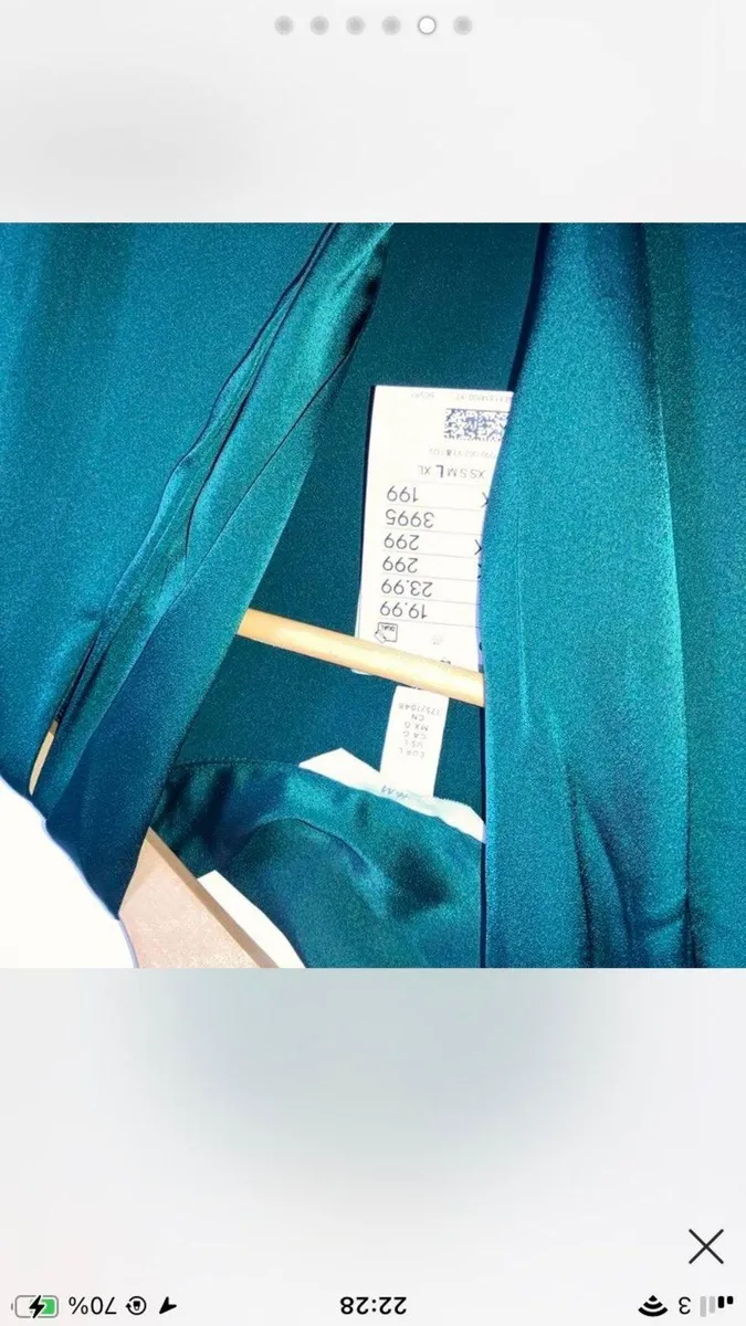 NEW H&M green satin style dress - Image 2