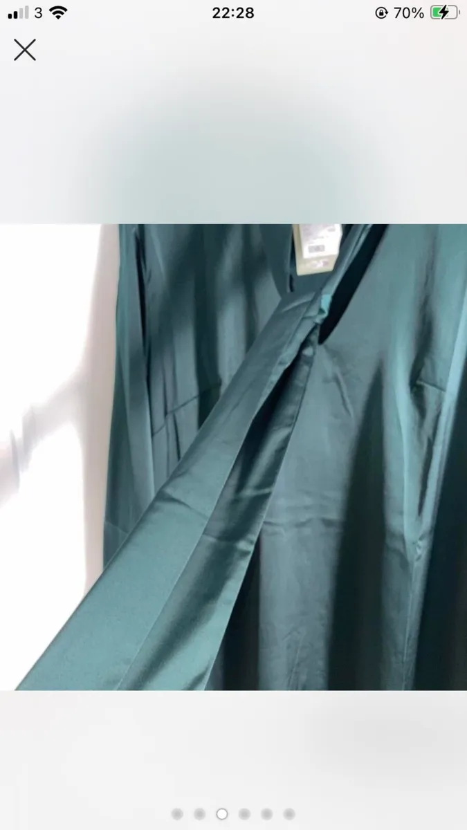 NEW H&M green satin style dress - Image 3