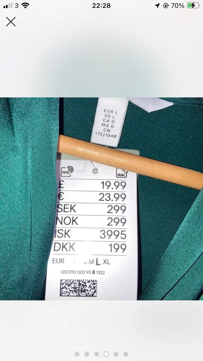NEW H&M green satin style dress - Image 4