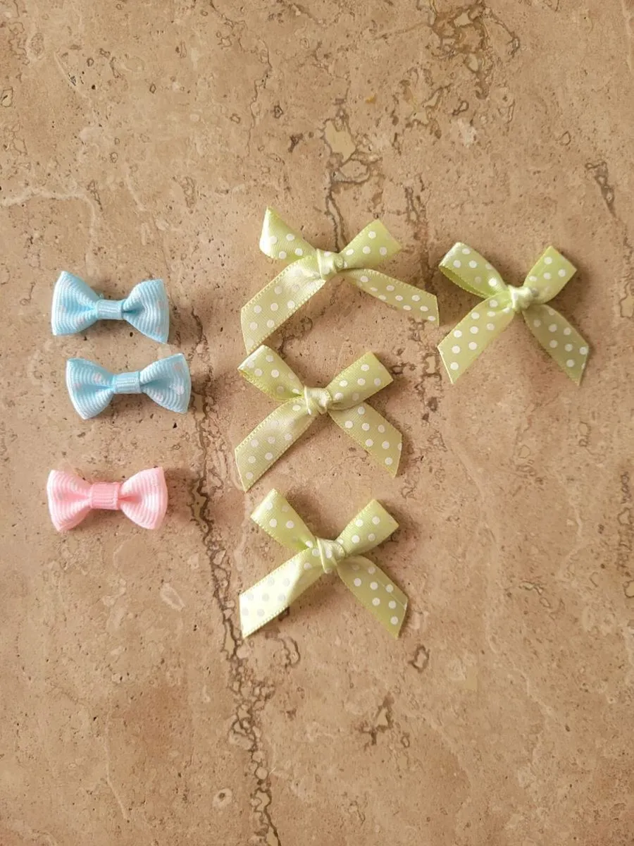 Blue pink and orange cream.bows - Image 2