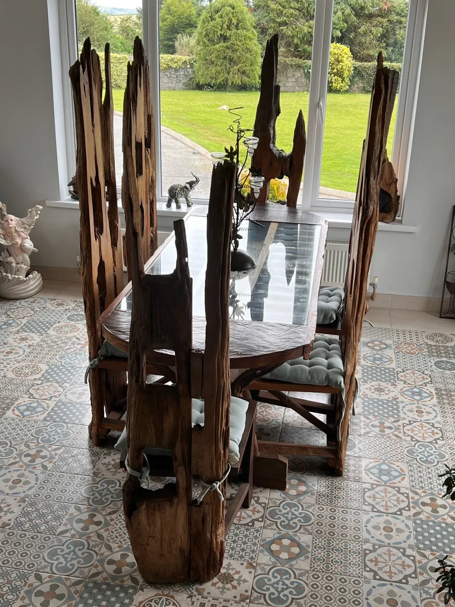 Unique bar and dining table and chairs - Image 1