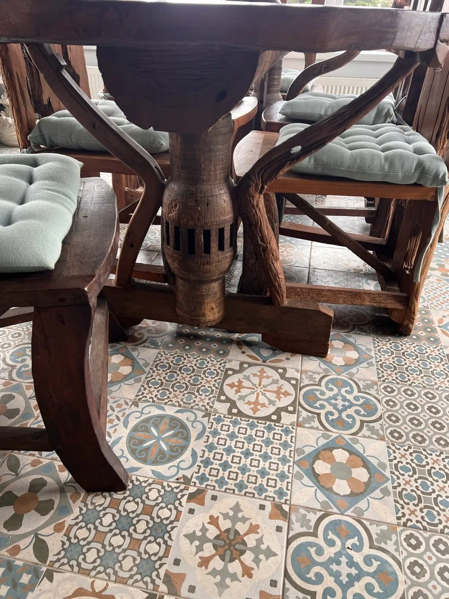 Unique bar and dining table and chairs - Image 2