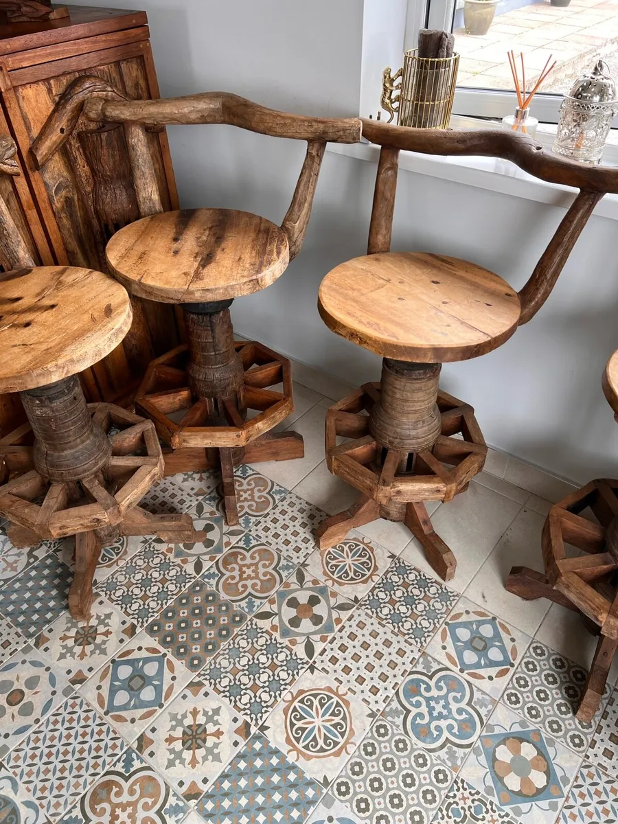 Unique bar and dining table and chairs - Image 3