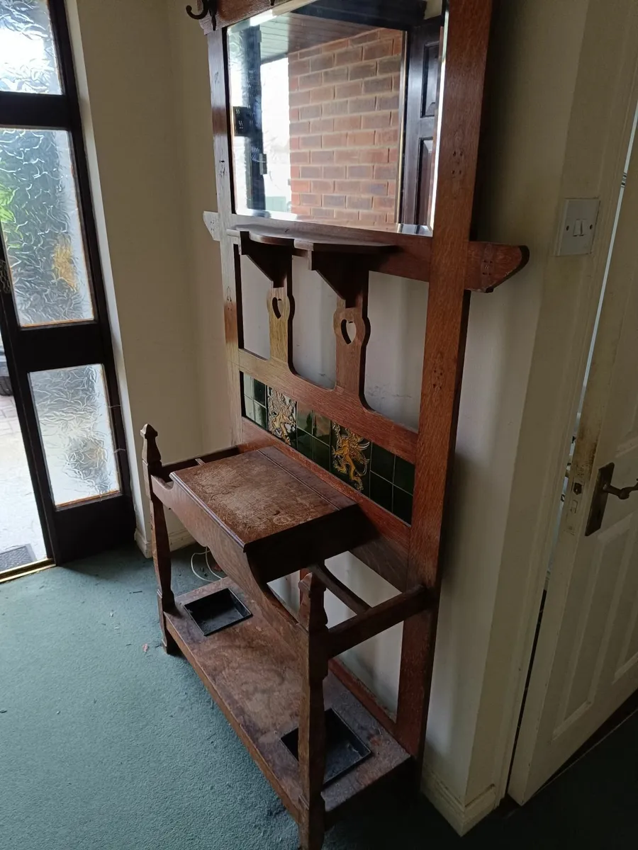 Vintage hallway stand coat rack - Image 2